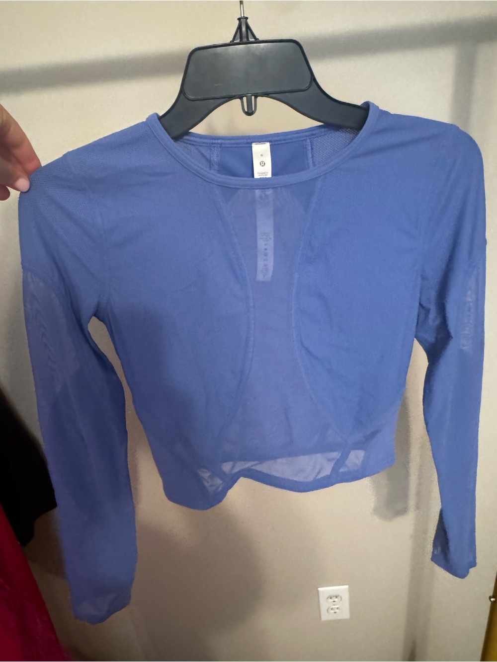 lululemon athletica Sheer Long-Sleeve Crop Top in Periwinkle - Picture 9 of 11